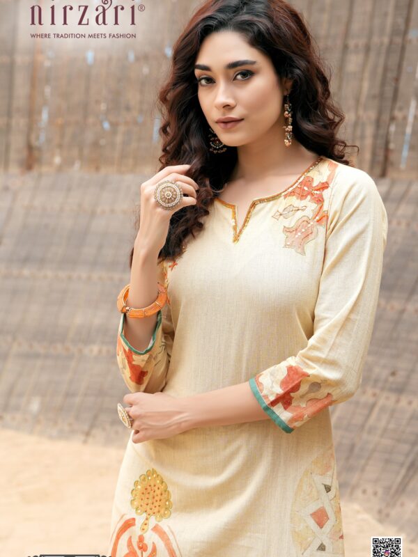 3 Piece set, Cotton Flex, V-Neck, Handwork