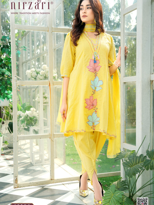 3 Piece set, A-Line, Cotton Fabric, Dhoti