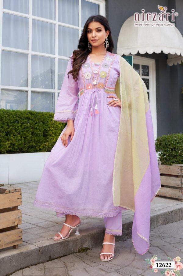 Mul Cotton 3-Piece Kurti Set for Women